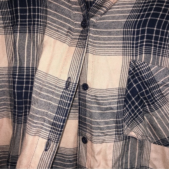 Lucky Brand Peach Plaid Button Down - Picture 4 of 5